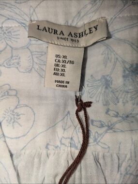 Laura Ashley Blue Floral Cotton Top